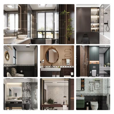 SPC Wall Panel 600*2440*4mm Waterproof Stone Plastic Eco-Friendly Seamless Marble Sheet Integrated Wall Panel Indoor Decoration For Hotel Bathroom