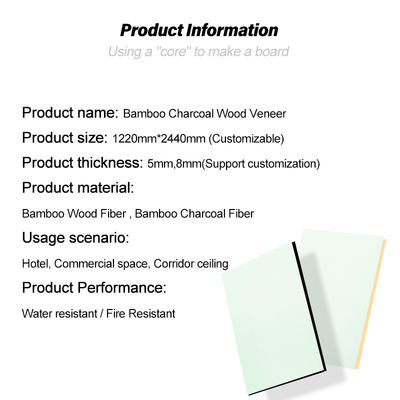 Popular Design Bamboo Charcoal Wood Veneer Waterproof And Moisture-proof Interior Decoration Board For Corridor Ceilings