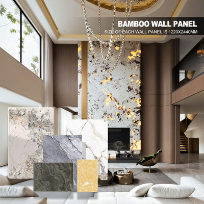 Hot Sale Bamboo Charcoal Wood Veneer PVC Marble Wall Panel WPC Wall Cladding For Interior Wall Decoration