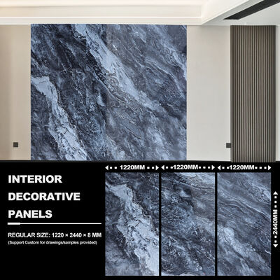 Hot Sale Bamboo Charcoal Wood Veneer PVC Marble Wall Panel WPC Wall Cladding For Interior Wall Decoration
