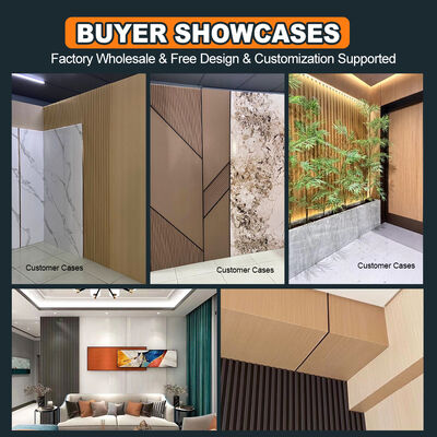 Easy Install Flame Retardant Bamboo Charcoal Wood Veneer Wall Panel with E0 Grade Formaldehyde Emission for Interior Decoration