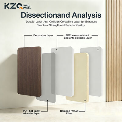 Customization 5mm 8mm Wood Grain Wall Panel Bamboo Fiber Wall Panel For Hotel