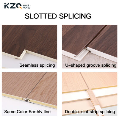 Indoor PVC Slotted Wood Grain Wall Panel Moisture Proof Bamboo Fiber Wall Panel