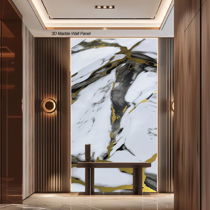 Factory Price 1220*2440*5/8mm Waterproof And Flame Retardant Bendable Bamboo Charcoal Wood Veneer PVC Eco-Friendly High Gloss Marble Wood Veneer For Background Wall