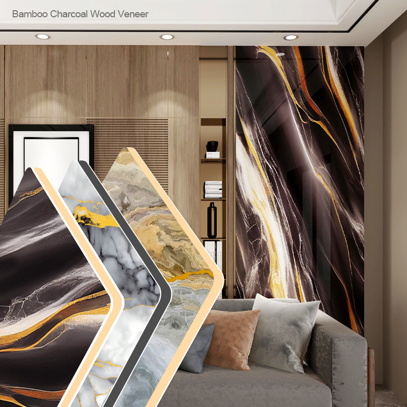 Modern Interior Wall Decoration Bamboo Charcoal Composite Wood Veneer Moisture-Proof Waterproof Fireproof Easy Installation