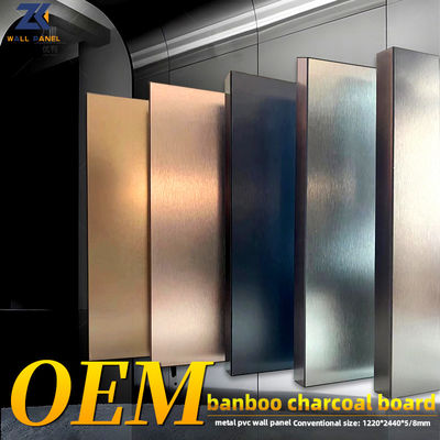 Çevre Dostu Ahşap Kaplama Metal PVC Panel Yanmaz Bambu Kömür Levhası