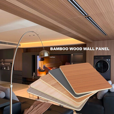Bambu Kömürü Ahşap Kaplama İç Dekoratif Paneller PVC Arka Plan Duvar Panosu PVC Duvar Panelleri Otel Ofis Asma Tavanlar İçin