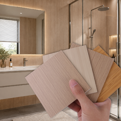 Modern Su geçirmez Yangın geçirmez B1 SPC Duvar Paneli Banyo ve Duş için Kolay Kurulum